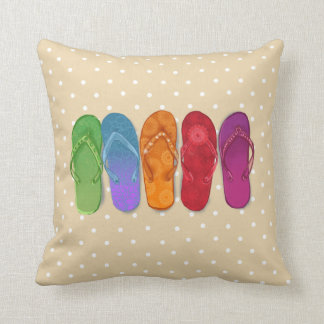 Coussin Sandales colorées Flip-flops beach party