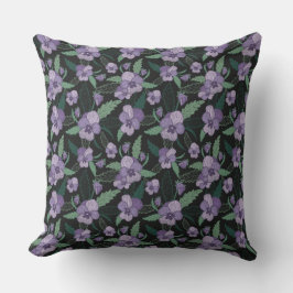 Coussin Sansy floral avec feuillage sur Arrière - plan fon