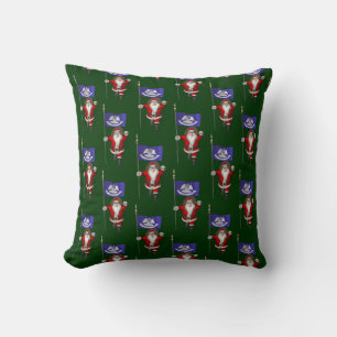 Coussin Santa Claus Avec Drapeau Louisiane