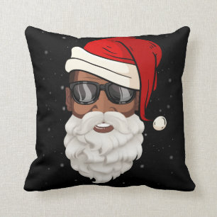 Coussin Santa Claus Black Xmas Père Noël Afro-afro-amér