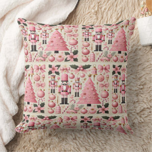Coussin Sapin de Noël Casse-Noisette Rose 