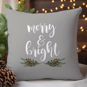 Coussin Sapin de Noël Merry & Bright