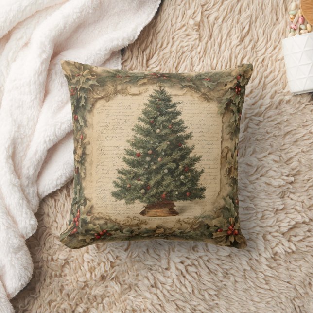 Coussin Sapin de Noël vintage (Couverture)