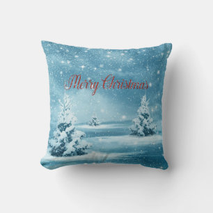 Coussin Sapins de Noël,Forêt , Joyeux Noël