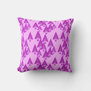 Coussin Sapins de Noël métalliques modernes - violet pourp