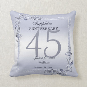 Coussin Sapphire Gem & Parties scintillant 45e anniversair