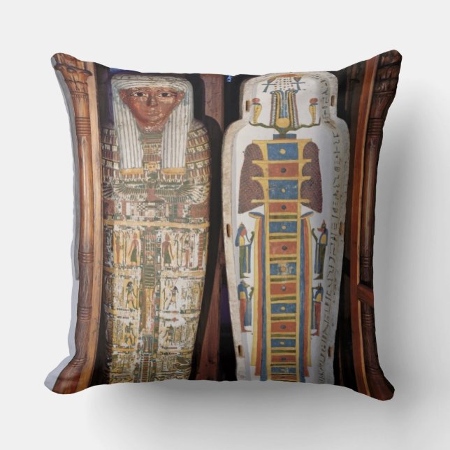 Coussin Sarcophage égyptien couvert de hiéroglyphes (p (Recto)