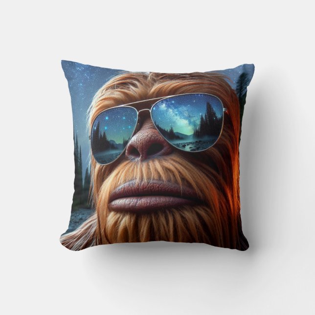 Coussin Sasquatch et les étoiles (Recto)
