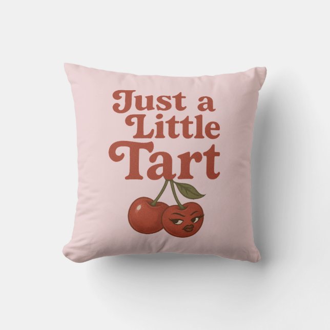 Coussin Sassy Cherry Just a Little Tart Retro Rouge & rose (Recto)