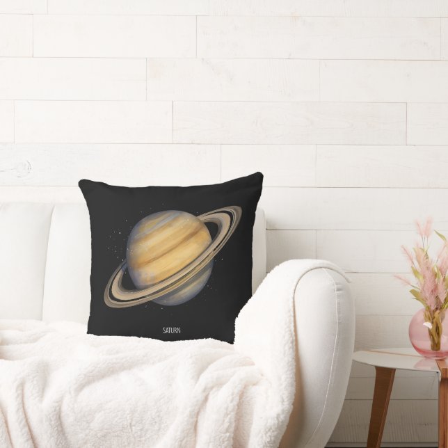 Coussin Saturne artistique avec anneaux vibrants (Canapé)