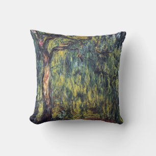 Coussin Saule pleureur par Claude Monet, Beaux-arts vintag