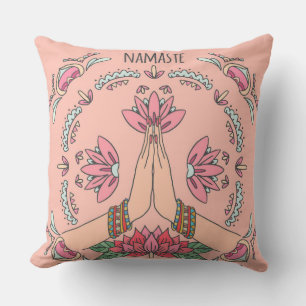 Coussin Saumon rouge blanc Namaste Jeu d'oreiller