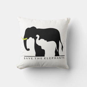 Coussin Sauvez les éléphants