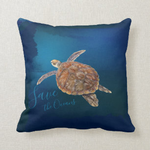 Coussin Sauvez les océans Seaturtle Poisson tropical perso