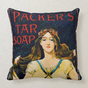 Coussin "Savon du goudron de l'emballeur" publicité par