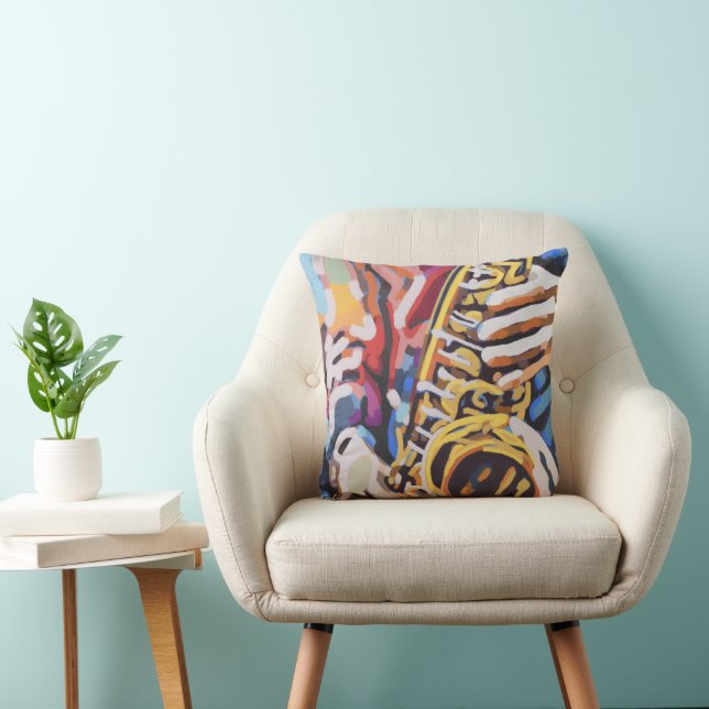 Coussin Saxophone Painting  -Gift for Music Lovers (Chaise)