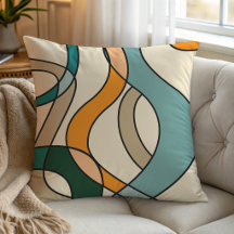 Scandinave Moderne Abstrait Sourd Sauge Moutarde