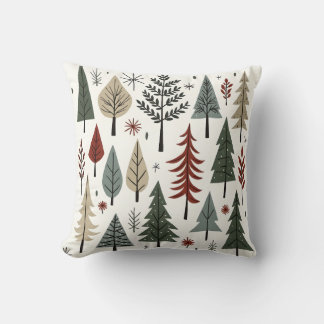 Coussin Scandinavian Christmas Trees – Minimalist Holiday 