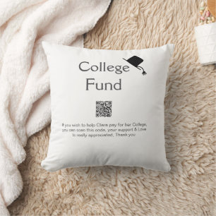 Coussin Scanne de fonds de collège QR ajouter des détails