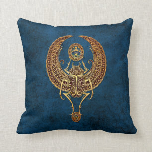 Coussin Scarabée égyptien à ailes de scarabée avec Ank