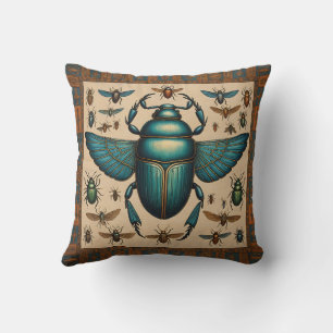 Coussin Scarabes égyptiens colorés