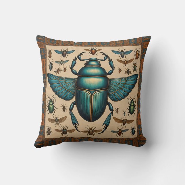Coussin Scarabes égyptiens colorés (Verso)