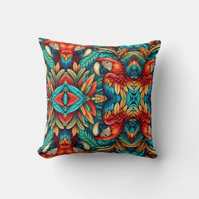 Coussin Scarlet Macaws (Recto)