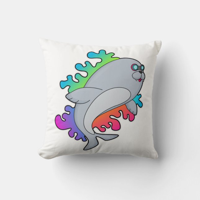 Coussin Sceau avec lunettes (Recto)