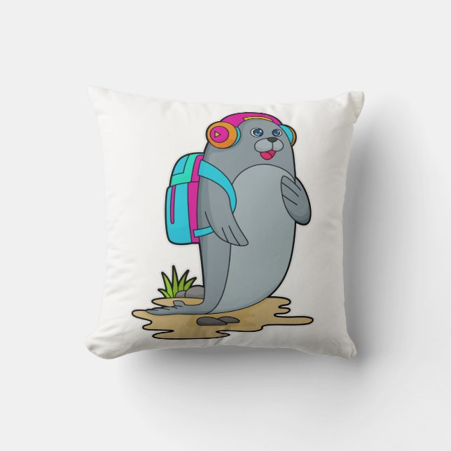 Coussin Sceller comme randonneur avec sac à dos (Recto)