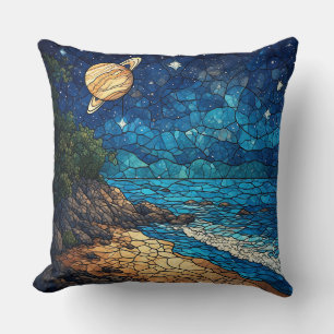 Coussin Scène côtière sous un ciel étoilé