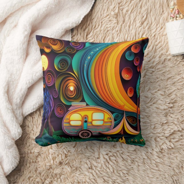 Coussin Scène de camping 3D (Couverture)