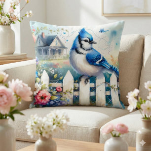 Coussin Scène de clôture de jardin de la maisonnette de Ge