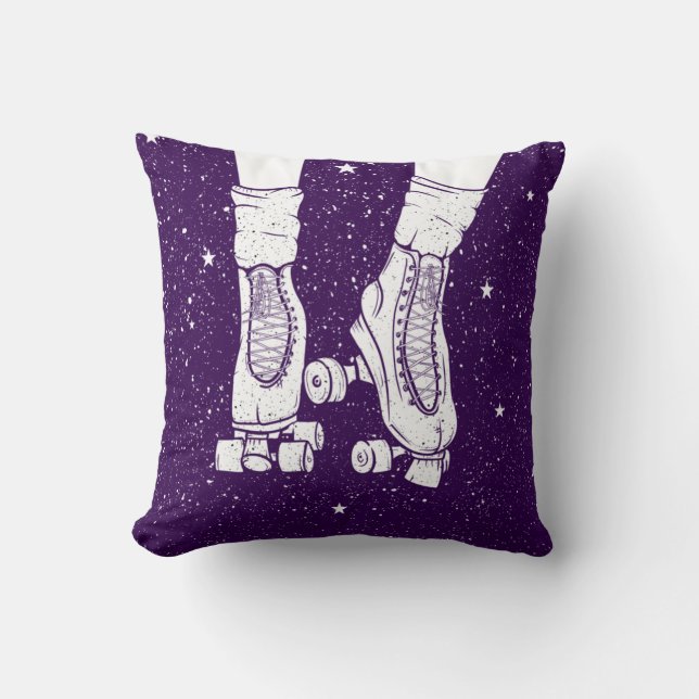Coussin Scène de l'univers de patinage à rouleaux. (Recto)