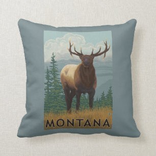 Coussin Scène de MontanaElk