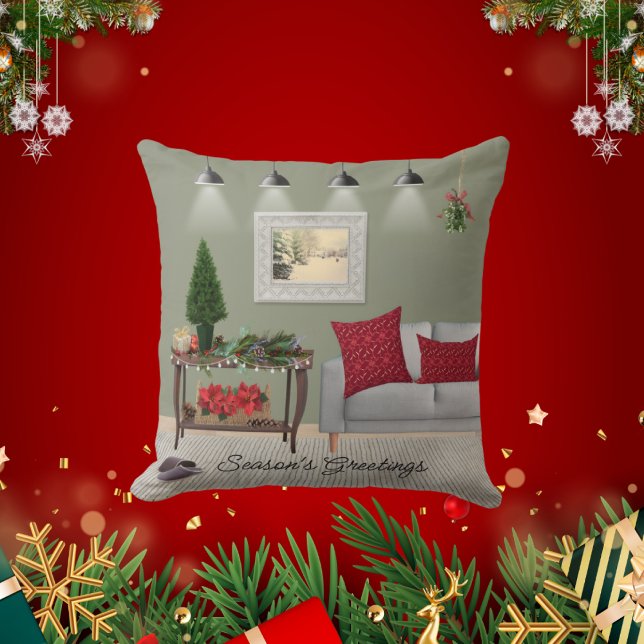Coussin Scène de Noël pittoresque (Créateur téléchargé)