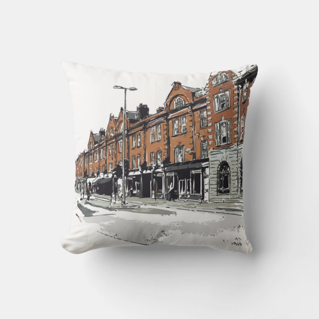 Coussin Scène de rue de Londres (Recto)