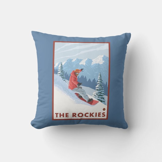 Coussin Scène de surfeur - les Rocheuses (Recto)