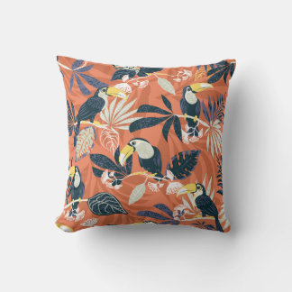 Coussin Scène Exotique Toucan Jungle