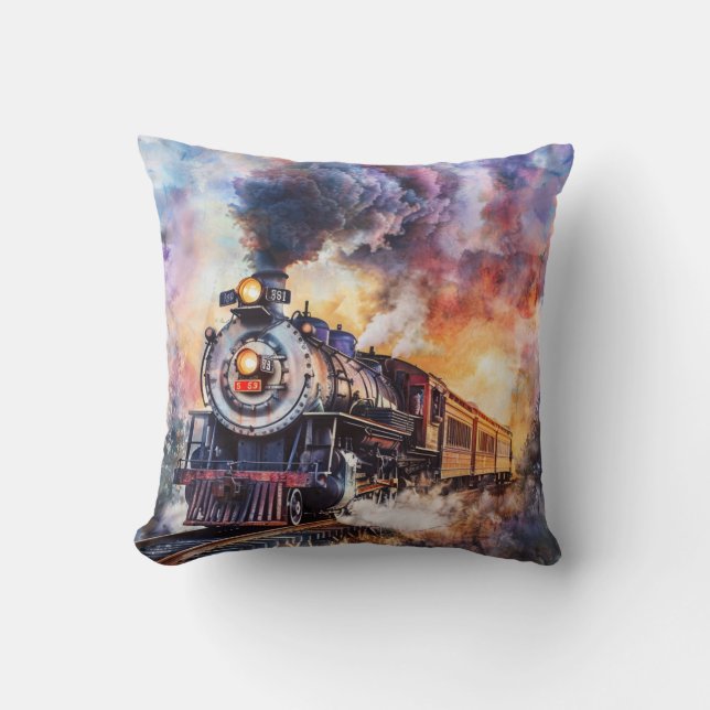 Coussin Scenic Landscape with Train (Recto)
