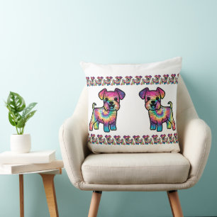 Coussin Schnauzer Coloré : Délice Tie Dye