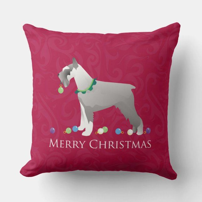 Coussin Schnauzer Joyeux Noël Design (Recto)