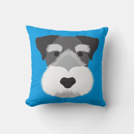 Coussin Schnauzer miniature bleu