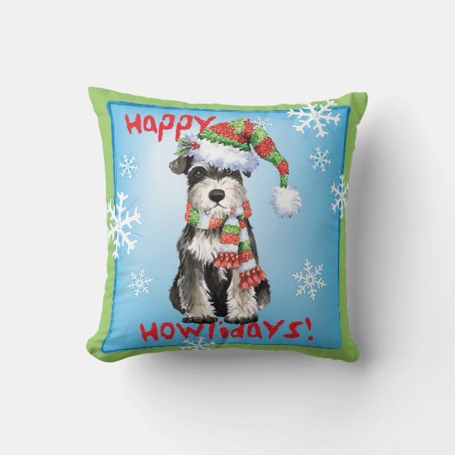 Coussin Schnauzer miniature heureux de Howlidays (Recto)
