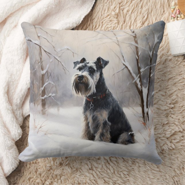 Coussin Schnauzer Miniature Laisser neiger Noël (Couverture)