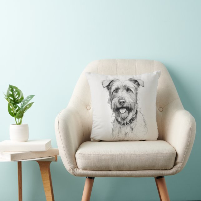 Coussin Schnauzer Portrait (Chaise)
