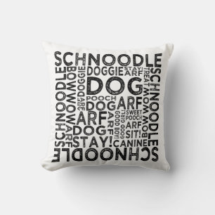 Coussin Schnoodle typografy