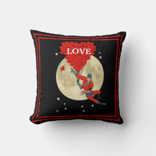 Coussin Sci fi superhero et coeur d'amour
