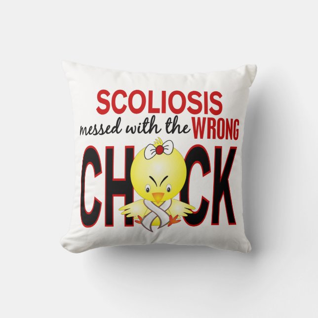 Coussin Scoliose salie avec le poussin faux (Recto)