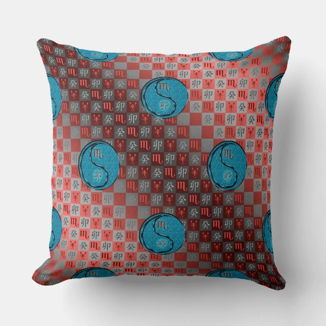 Coussin Scorpion & Lapin d'Eau (Recto)