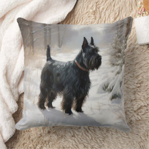 Coussin Scottish Terrier Laisser Il Neige Noël